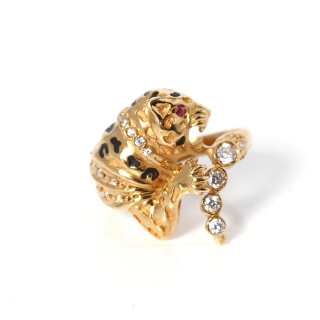 Bague léopard en or 18 carats avec...