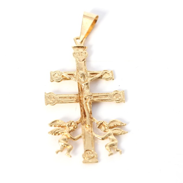 Pendentif croix caravaca en or 18k...