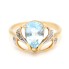 Bague en or 18k avec topaze bleue et diamants seconde main