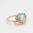 Bague en or 18k avec topaze bleue et diamants seconde main