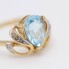 Bague en or 18k avec topaze bleue et diamants seconde main