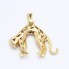 Pendentif félin en or 18k avec diamants seconde main