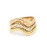 Bague vague en or tricolore 18k d'occasion