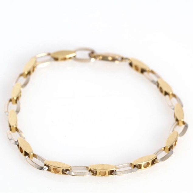 Bracelet alterné en or bicolore 18k,...