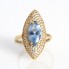 Bague marquise en or 18k d'occasion avec zirconias