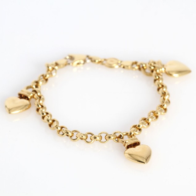 Bracelet rolo cœurs en or 18k seconde...