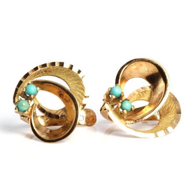 Boucles d'oreilles ovales en or 18k...