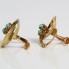 Boucles d'oreilles ovales en or 18k d'occasion avec turquoises