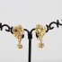 Boucles d'oreilles d'occasion en or 18 carats à motif végétal