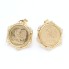 Pendientes moneda 10 francos de oro 18k con circonitas