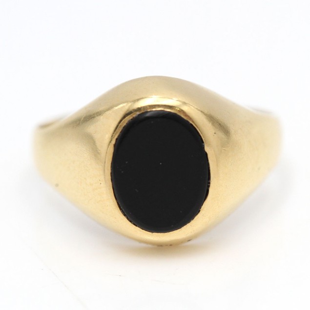 Sello de oro 18k con ónix de segunda...
