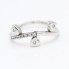 Bague d'occasion en or blanc 18 carats avec cœurs mobiles