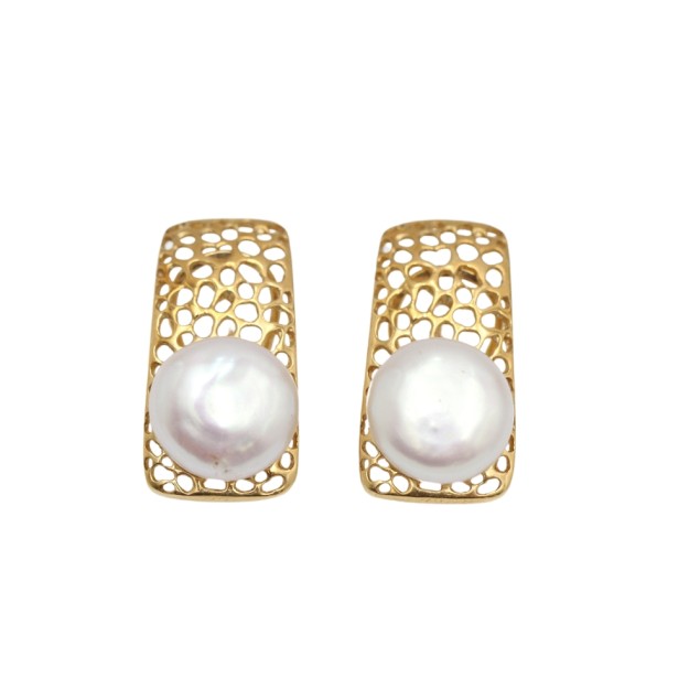 Boucles d'oreilles ajourées en or 18k...