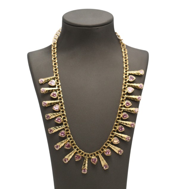 Collar cors d'or 18k amb circonites...
