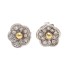 Boucles d'oreilles fleurs TOUS en or 18k avec diamants seconde main