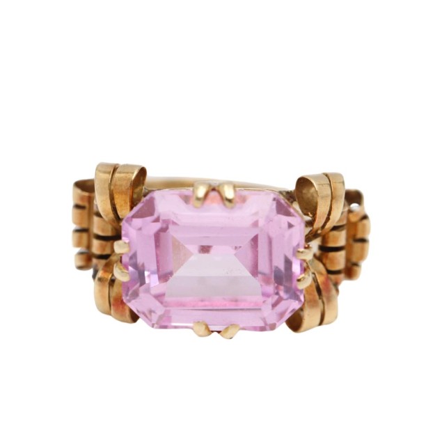 Anillo estilo vintage de oro 18k con...