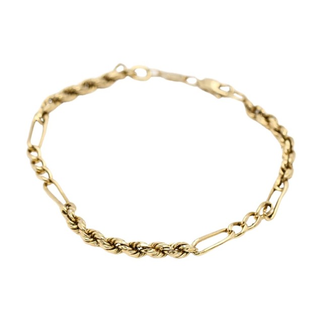 Bracelet alterné en corde d'or 18...
