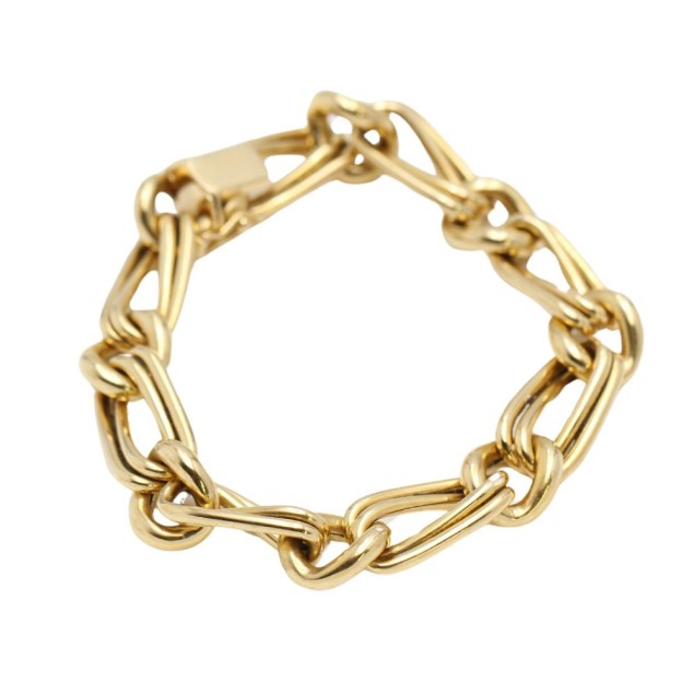 Bracelet double maillon alterné en or...
