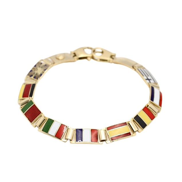 Bracelet de drapeaux en or 18k...