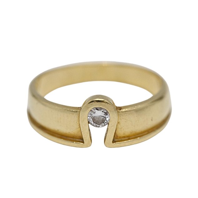 Solitario de oro 18k con diamante de...