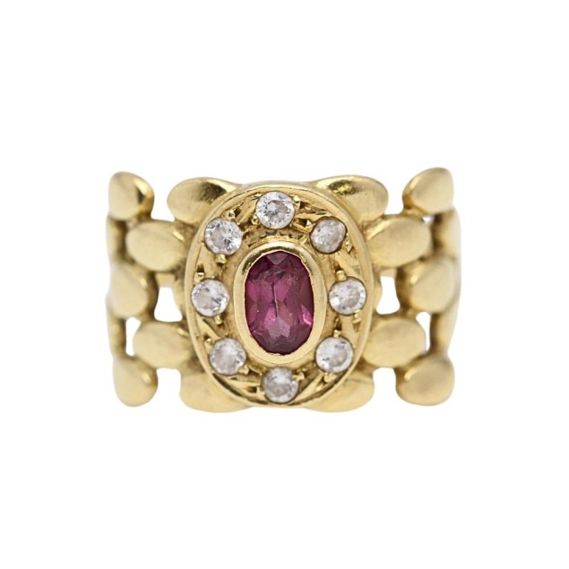 Anillo estilo panther de oro 18k con...