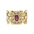 Anillo estilo panther de oro 18k con circonitas segunda mano