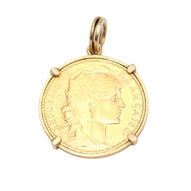 Pendentif pièce de 20 francs en or...