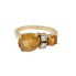 Anillo de oro 18k con citrinos y diamantes de segunda mano