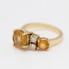 Anillo de oro 18k con citrinos y diamantes de segunda mano