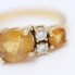 Anillo de oro 18k con citrinos y diamantes de segunda mano