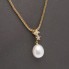 Collar de oro 18k con perla y diamantes de segunda mano