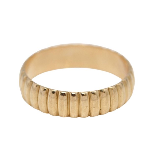 Alianza gallonada de oro 18k de...