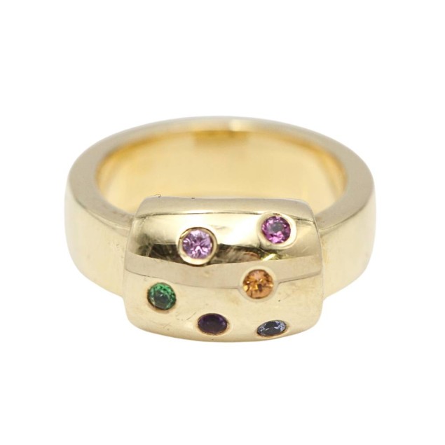 Anillo de oro 18k con circonitas de...