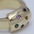 Anillo de oro 18k con circonitas de segunda mano