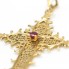 Pendentif Croix ISABELINE en or jaune avec rubis