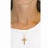 Pendentif Croix ISABELINE en or jaune avec rubis