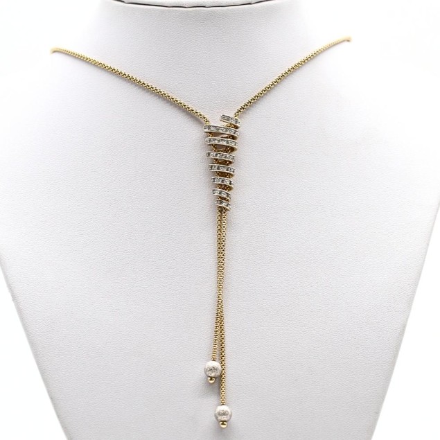 Collier spirale en or 18k avec...