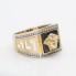Sello estilo versace oro 18k con ónix y circonitas 2ª mano