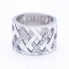 Anillo ANCHO de Oro Blanco y Diamantes