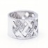 Anillo ANCHO de Oro Blanco y Diamantes