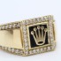 Sello corona de oro 18k con óxix y circonita de segunda mano