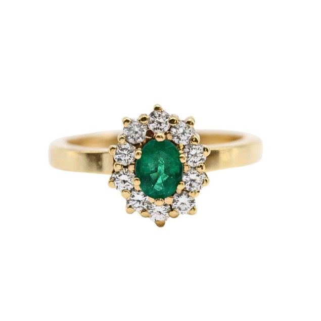 Anillo rosetón de oro 18k con...