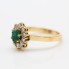 Anillo rosetón de oro 18k con esmeralda y diamantes 2ª mano