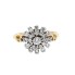 Anillo rosetón de oro bicolor 18k con diamantes segunda mano