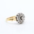 Anillo rosetón de oro bicolor 18k con diamantes segunda mano