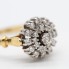Anillo rosetón de oro bicolor 18k con diamantes segunda mano