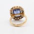 Anillo rosetón oro 18k con zafiro y diamantes segunda mano