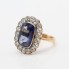 Anillo rosetón oro 18k con zafiro y diamantes segunda mano