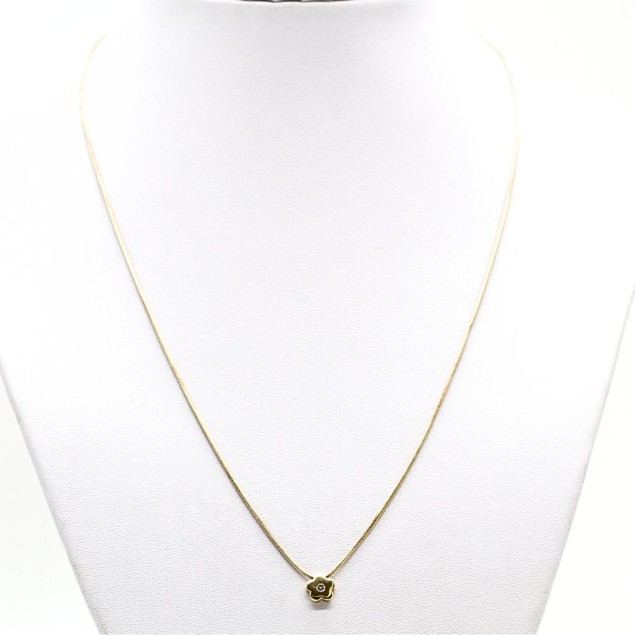 Collier fleur en or 18k avec...