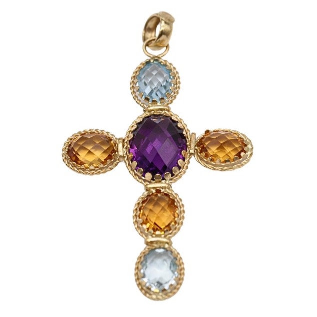 Pendentif en or CROSS avec topaze,...